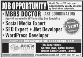 Job Opportunity at Australian Concept Fertility Centre Lahore