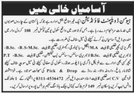 Vacant Post Announced at Human Development Foundation HDF Lahore