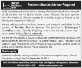 Vacancy Announced at NRSP Microfinance Bank Limited Bahawalpur