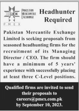 Position Announced at Pakistan Mercantile Exchange Karachi