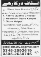 Wanted Staff at Private Organization Karachi