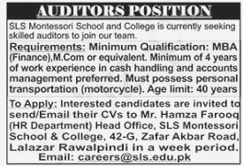 Vacancy Announced at SLS Montessori School and College Rawalpindi