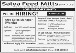 Area Sales Manager Required for Salve Feed Mills Pvt Ltd 2023