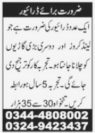 Urgent Need for HTV Driver at Lahore 2023