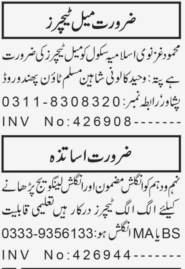 Teaching Staff Jobs 2023 in Peshawar