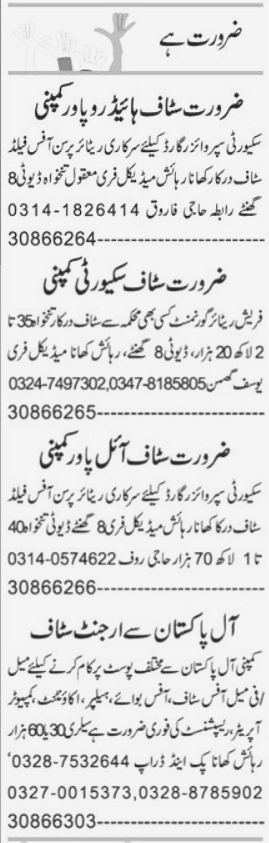 Private Organization are hiring for Security and Office Staff in Multan 2023