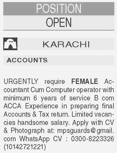 Female Accountant Jobs in Karachi 2023