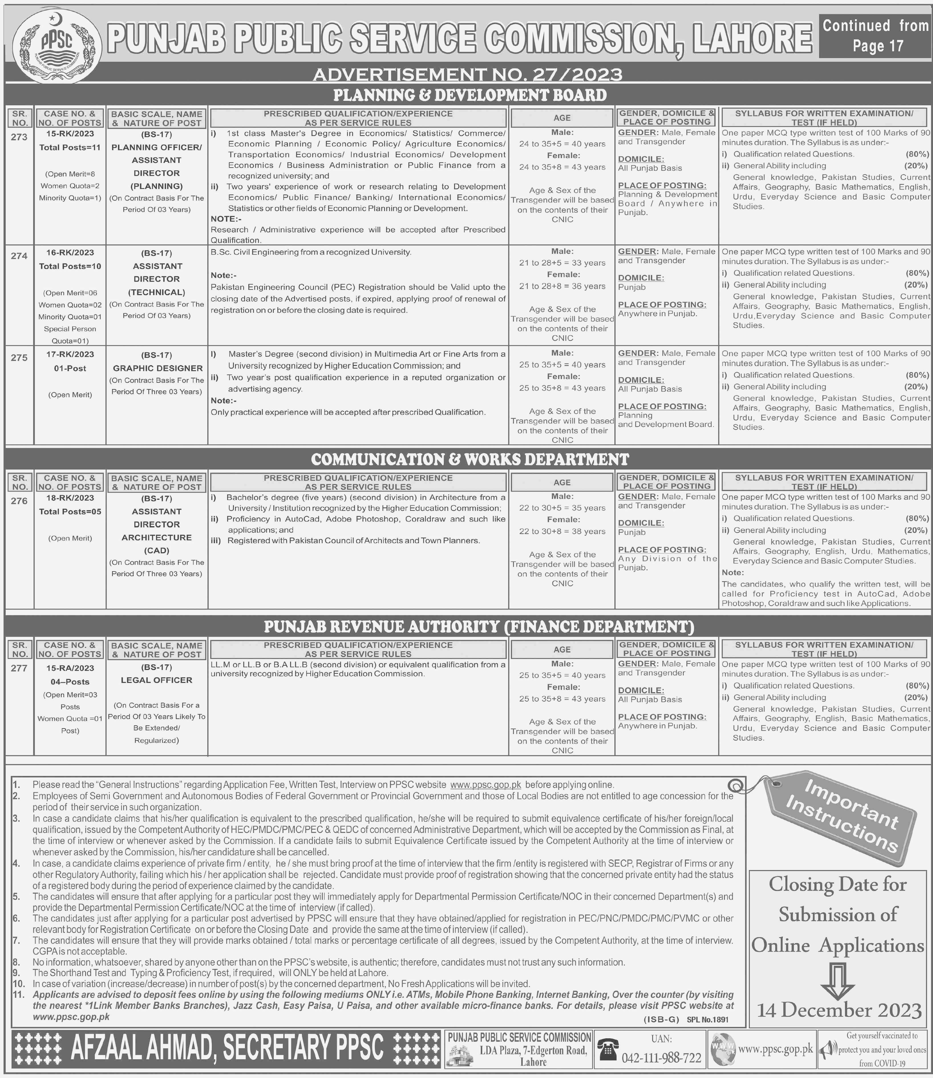 Punjab Public Service Commission Jobs 2023