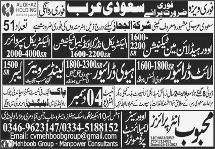 Light Driver and Heavy Driver jobs in Saudi Arabia 2023