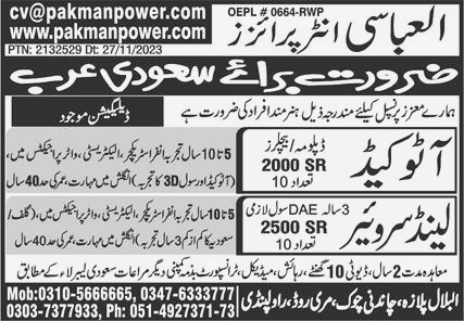 Autocad & Land Surveyor Jobs in Saudi Arabia 2023