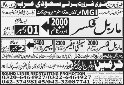 Marble Fixer Jobs in Saudi Arabia 2023