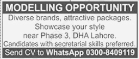 Modelling Jobs 2024 in Lahore