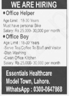 Office Helper and Office Boy Jobs 2024 Lahore